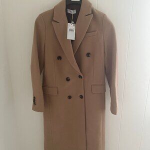 MNGO Beige Long Wool Coat nwt